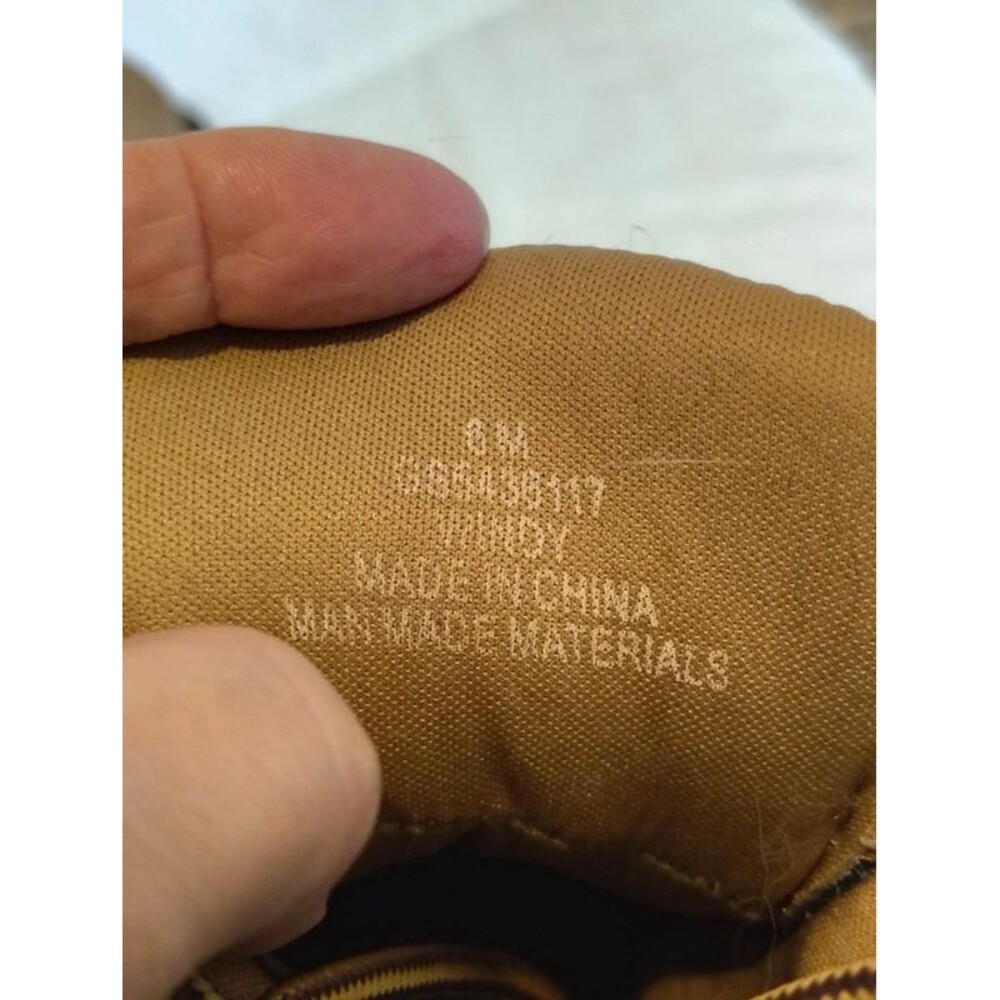 MIA Womens Combat Boots Tan Leather Sweater Cuff Lace Up Hiker Zip Boho Sz 6 - Picture 7 of 8